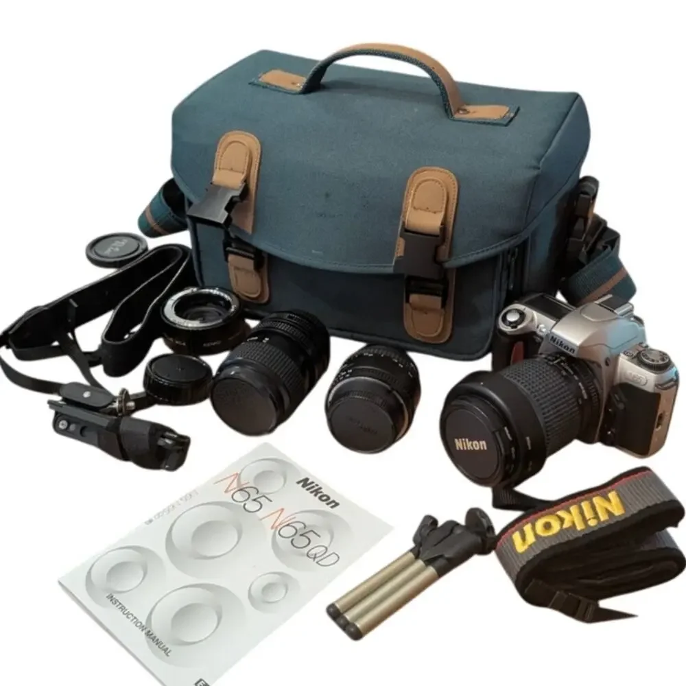 Nikon N65 35mm Film Camer, Lens, Case. Strap